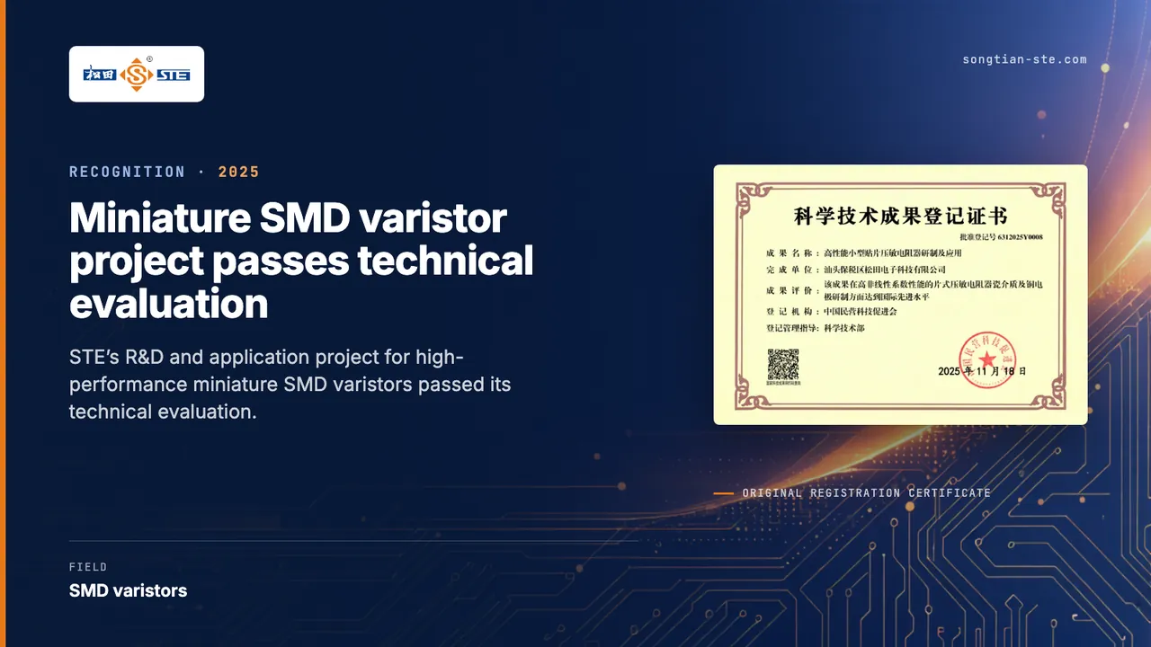 Miniature high-performance SMD varistor project passes technical evaluation