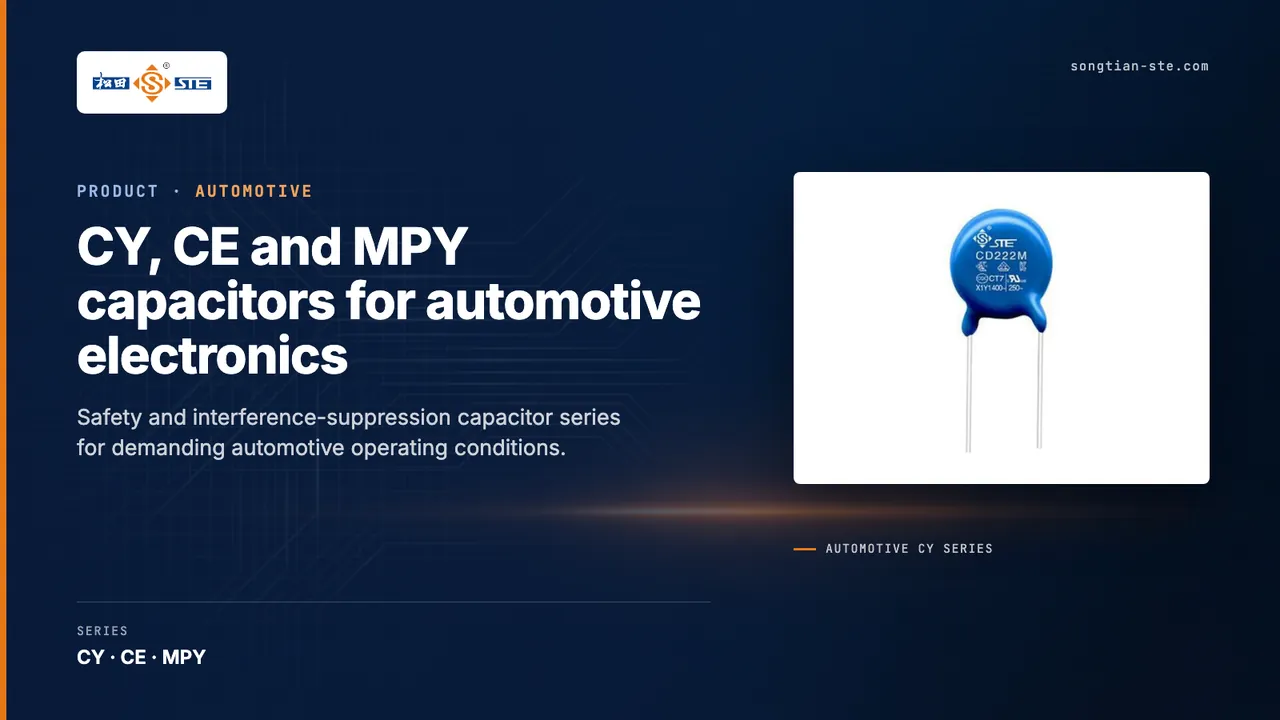 STE introduces CY, CE and MPY capacitor series for automotive electronics