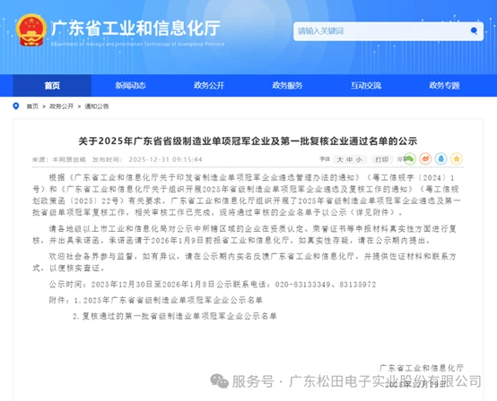 STE recognized as a Guangdong Manufacturing Single Champion, original image 1 of 2